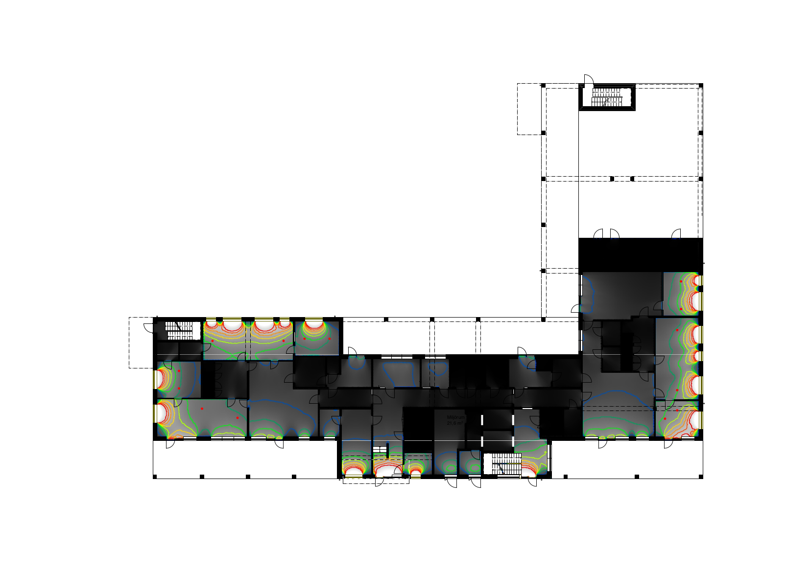 The daylight factor analysis - ground plan