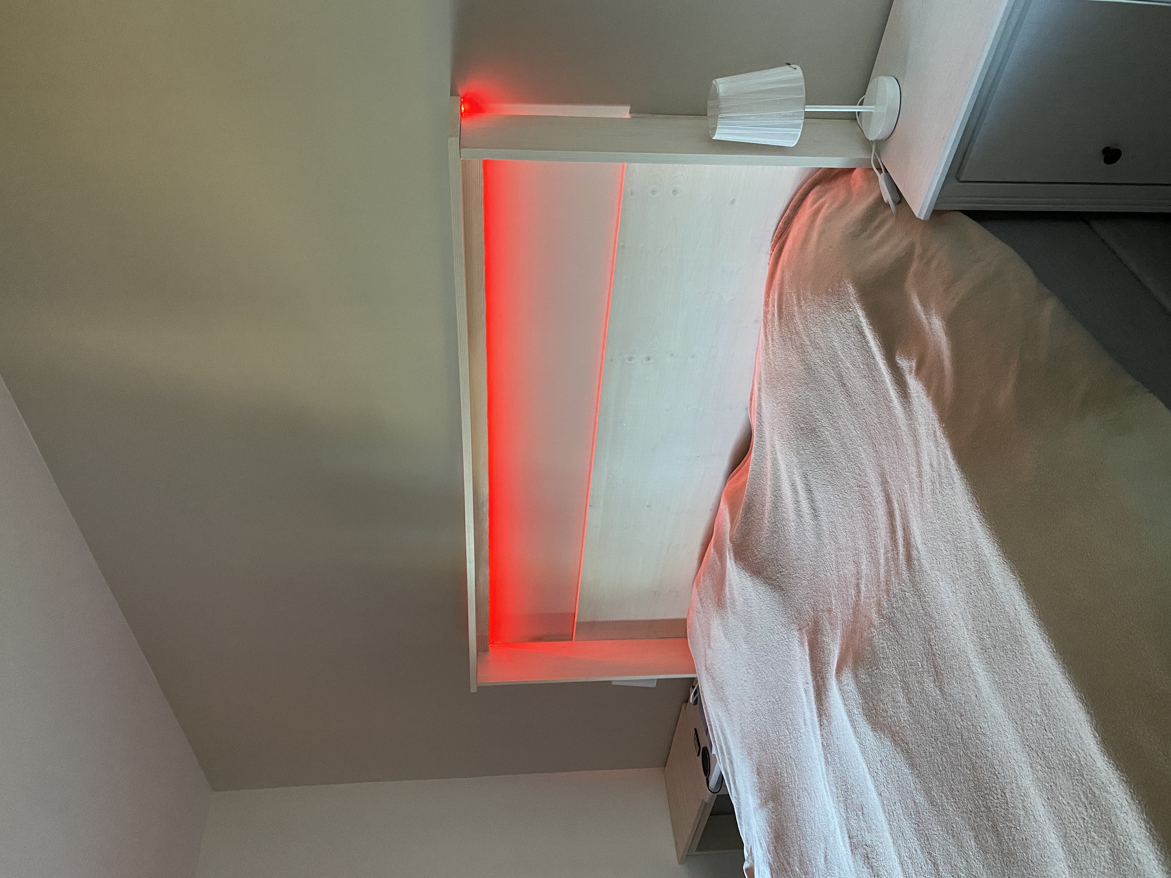 Headboard with installed light